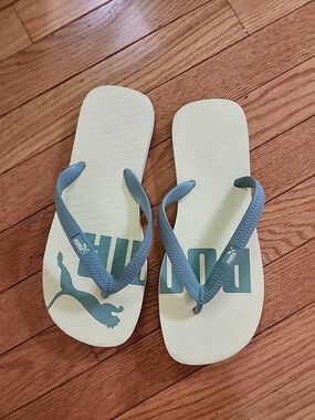 Puma Epic V 2 Flip Flops in Pale Yellow & Teal Straps